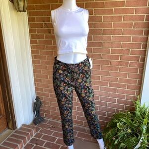 Carlisle Black Floral Cropped Pants